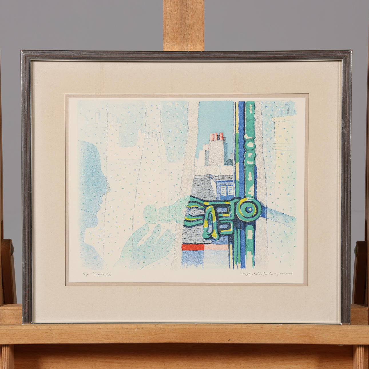 AXEL OLSON. LITHOGRAPH, E.A, signed.