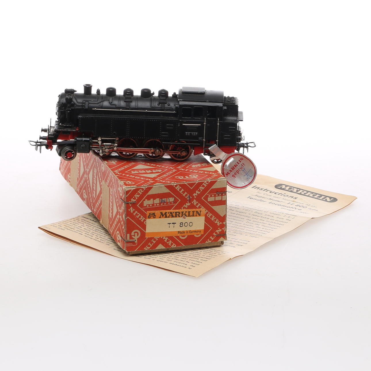 MÄRKLIN TT 800.3 ånglok BR 86 i originalkartong med instruktion.