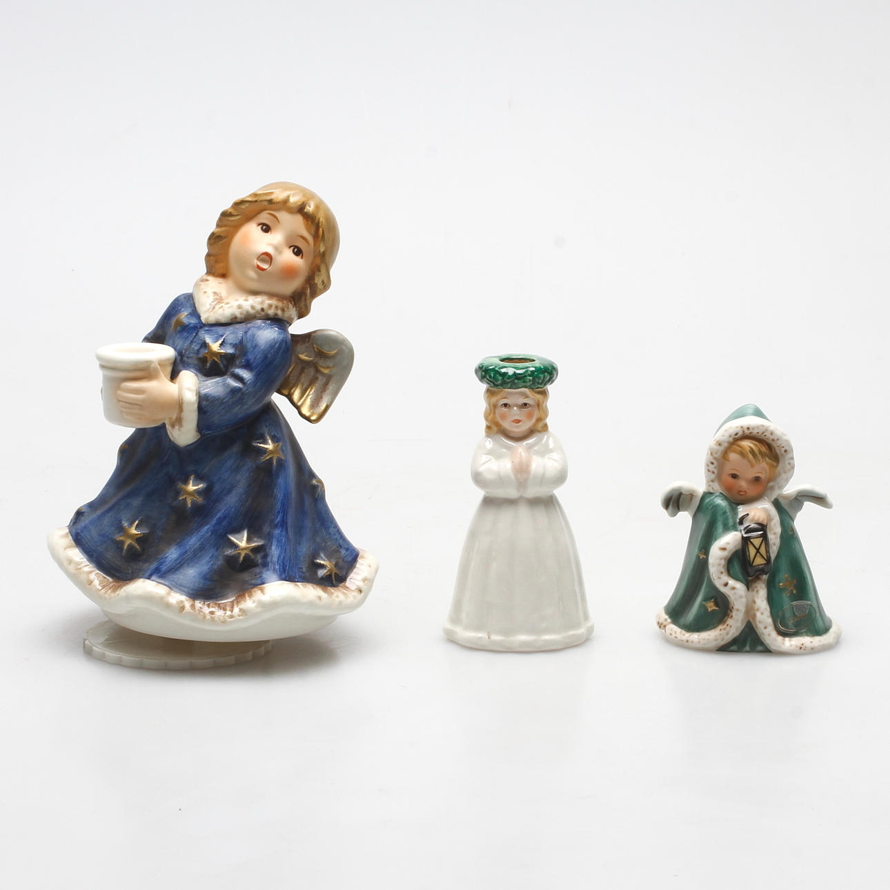 SPELDOSA och FIGURINER, 2st. Porslin, Goebel, Tyskland, 1900-tal.