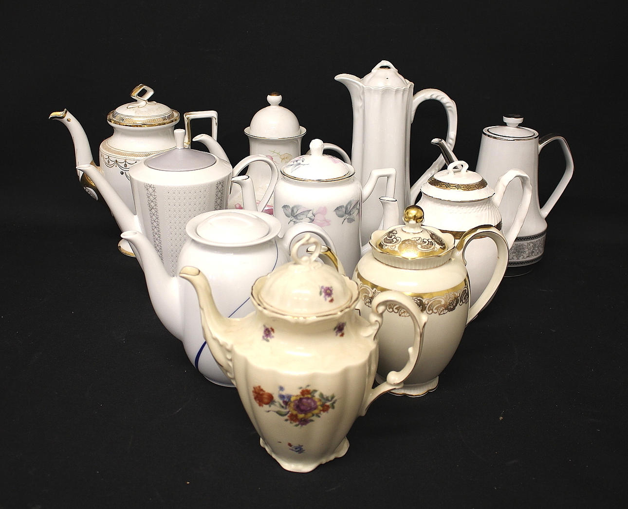 KAFFEKANNOR, 10 st, porslin.