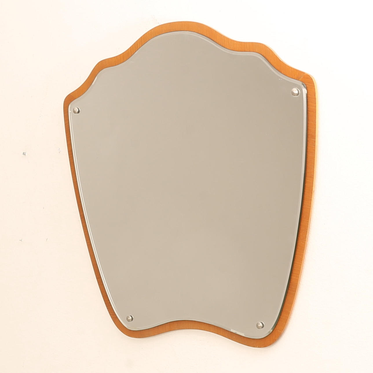 SPEGEL, glas, teak, 1950/60 tal.