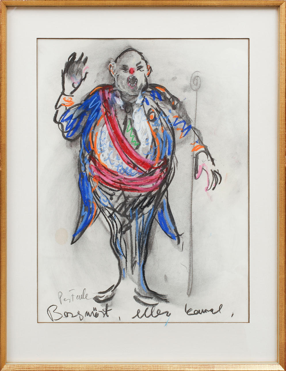 PER FALK. Figures. Mixed media, 3 pcs, signed.