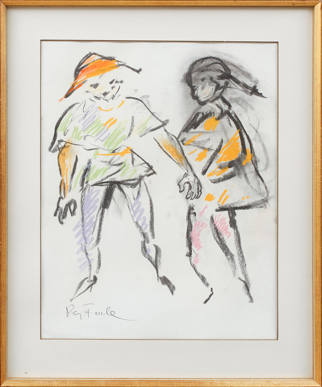 PER FALK. Mixed media, 3 pcs, signed.