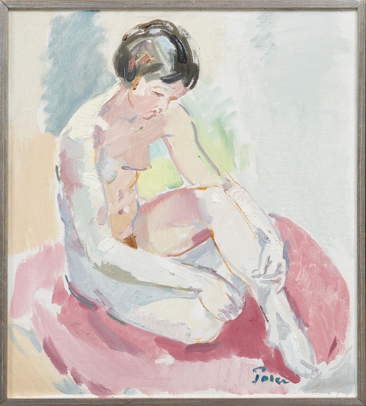 MARTIN POSER. Model, oil on canvas, signed.