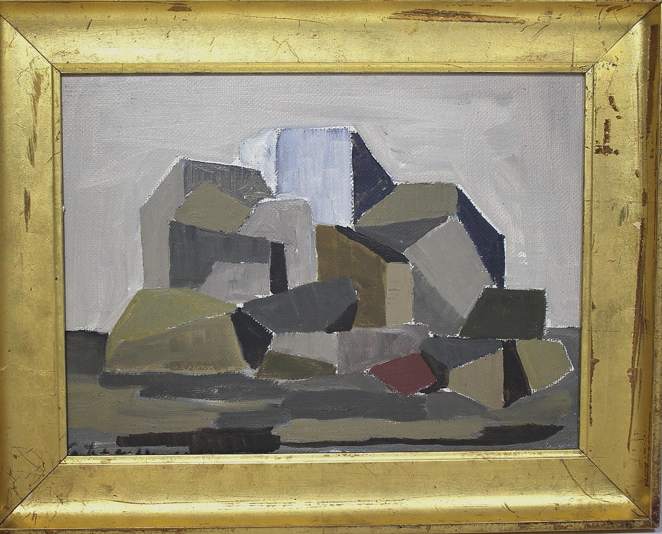 GUNNAR JOHANSSON. Klippor Gerlesborg, 1960 olja på pannå.