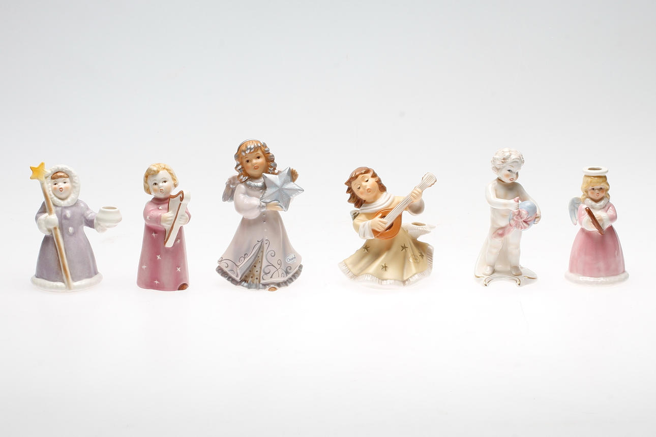 FIGURES, 6 pcs. Porcelain, Goebel, Germany, 1900/2000s.