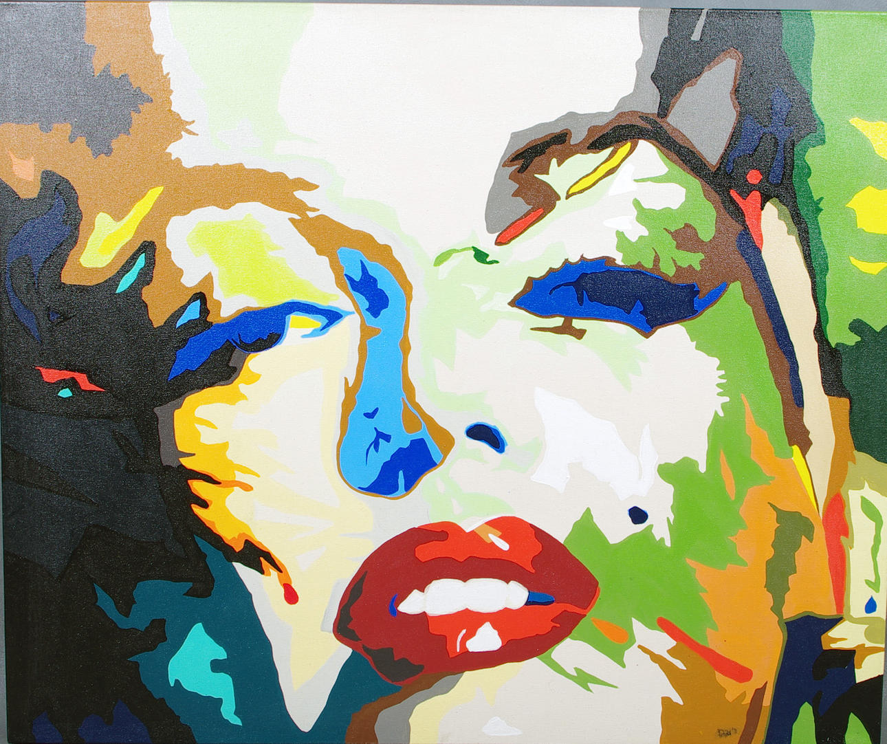 PAINTING, modern face composition, 2000s.