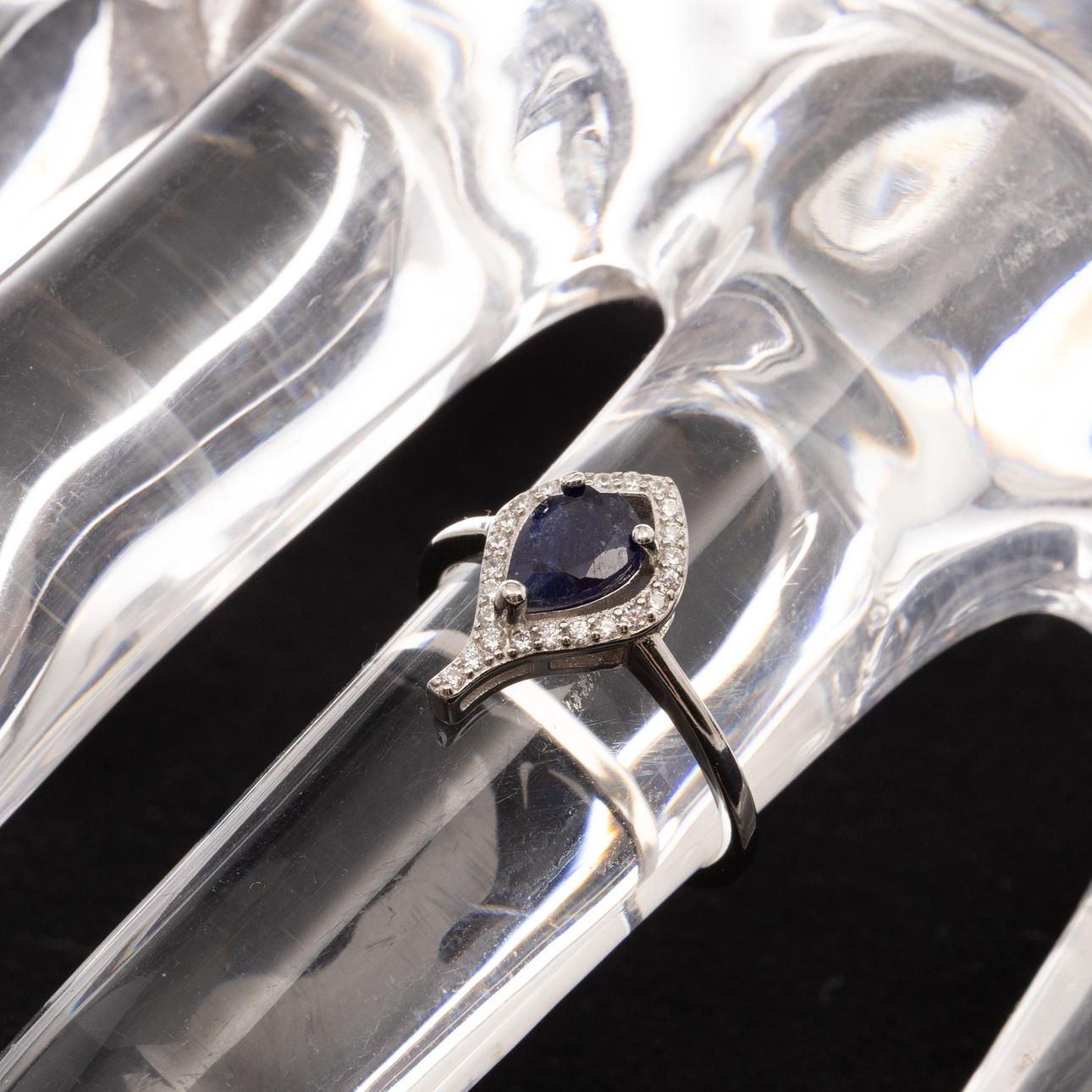 RING, Sterlingsilver, Safir, Cubic zirkoner.