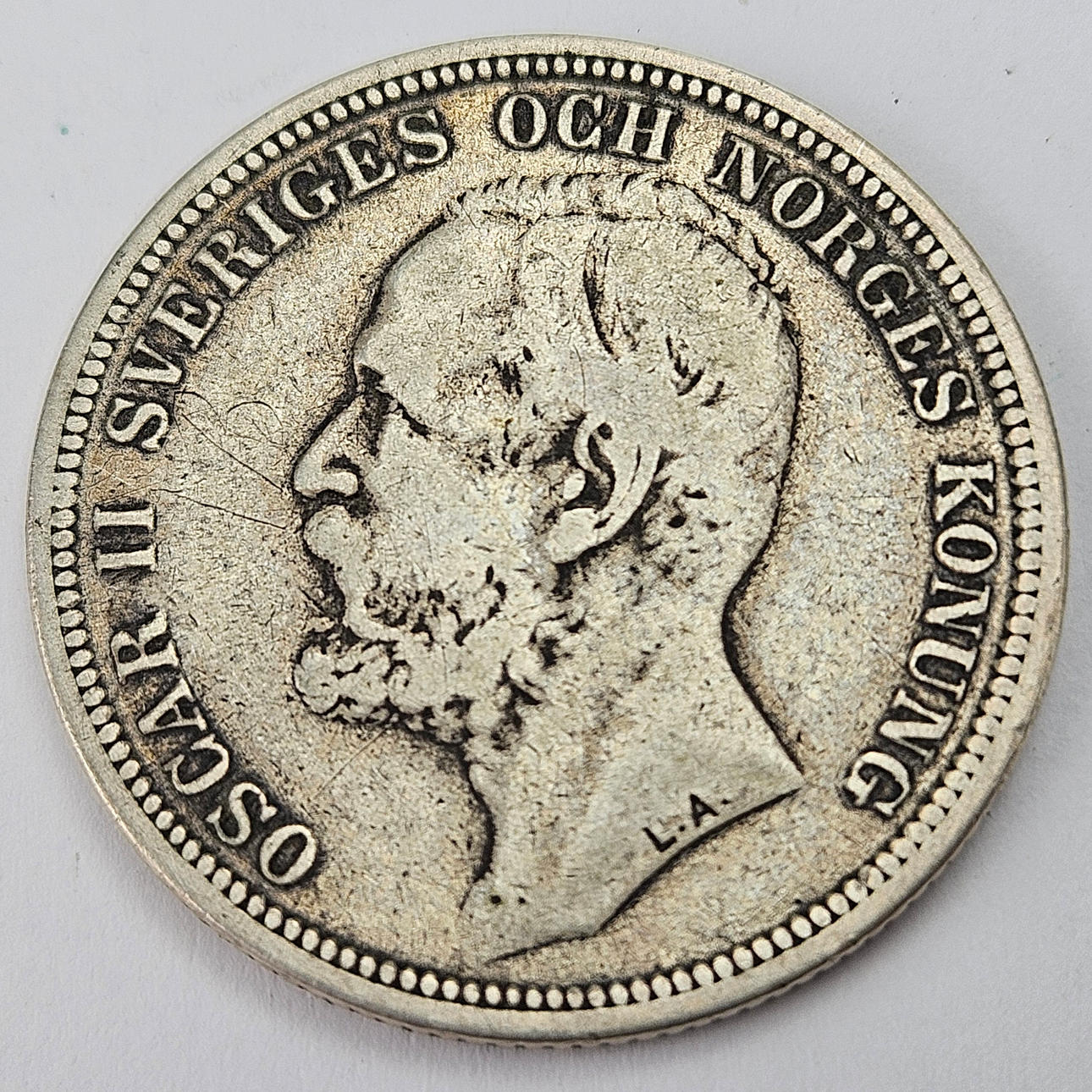 MYNT, silver, 80%, Oscar II, 1897.