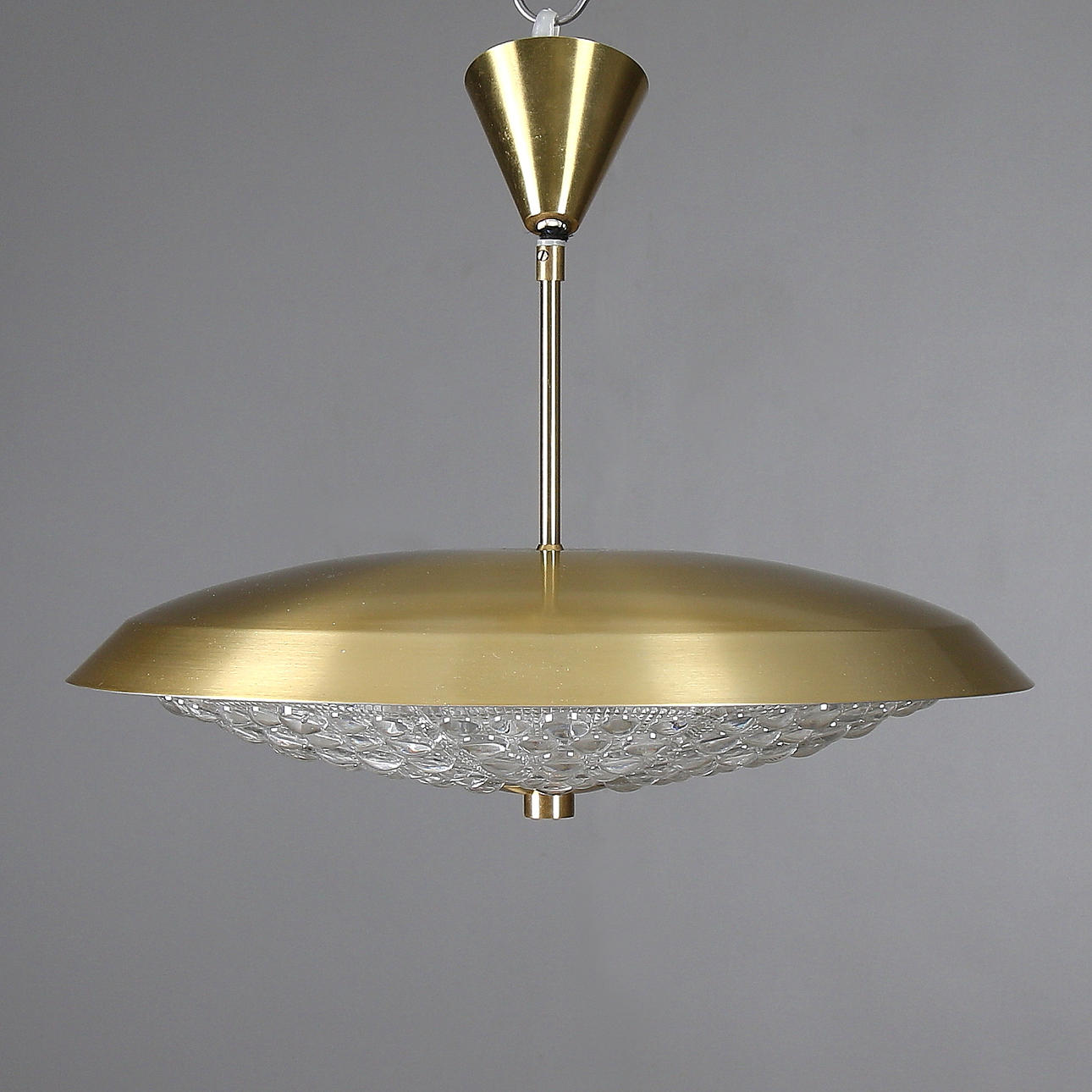 TAKLAMPA, mässing och glas, Carl Fagerlund, Orrefors.