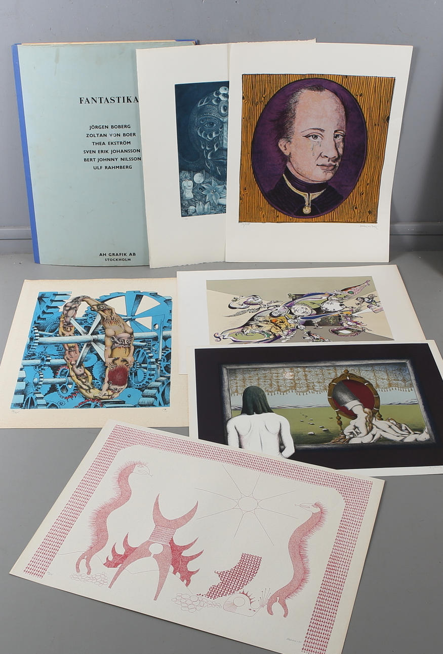 PARTI GRAFIK, 6 delar, "Fantastika", Jörgen Boberg, Zoltan Von Boer, Thea Ekström, Sven Erik Johansson, Bert Johnny Nilsson, Ulf Ramberg.