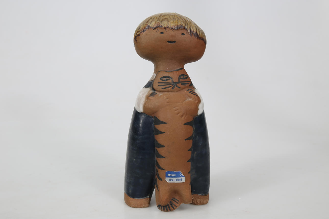 LISA LARSON. Figurin, stengods, "Pelle", signerad LL, Gustavsberg.