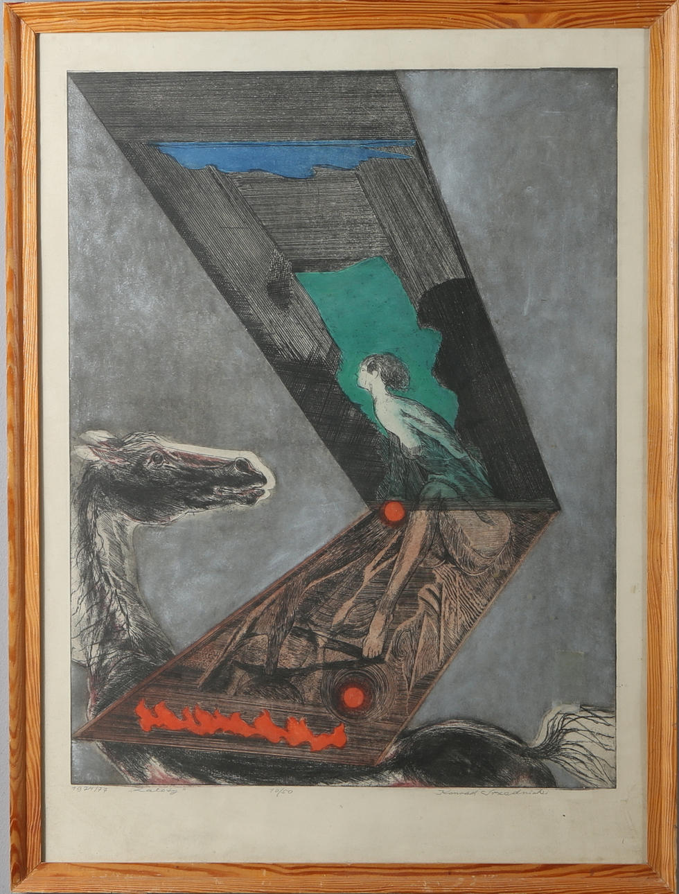 KONRAD SRZEDNICKI. Litografi, signerad, daterad 1974/77, numrerad 10/50.