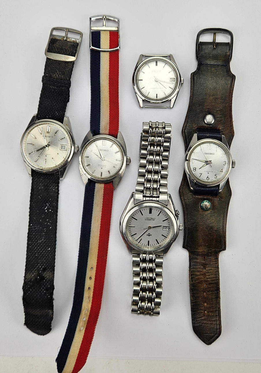 ARMBANDSUR, 5 st, stål, Seiko.