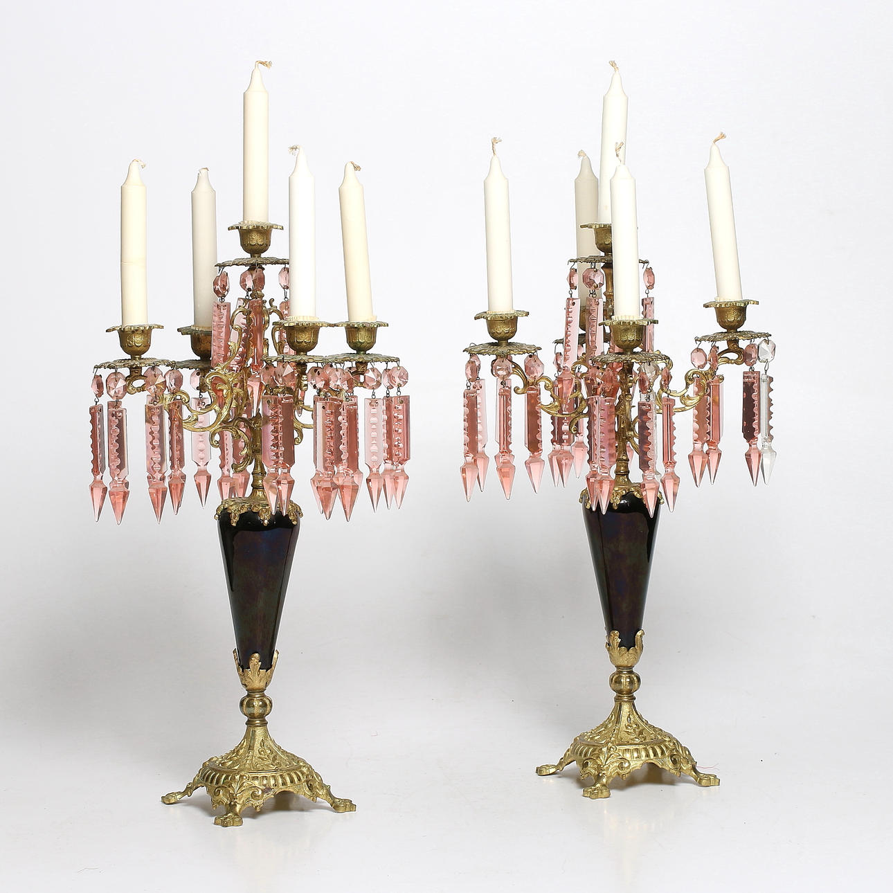 KANDELABRAR, ett par, Oscarianska, sent 1800-tal.