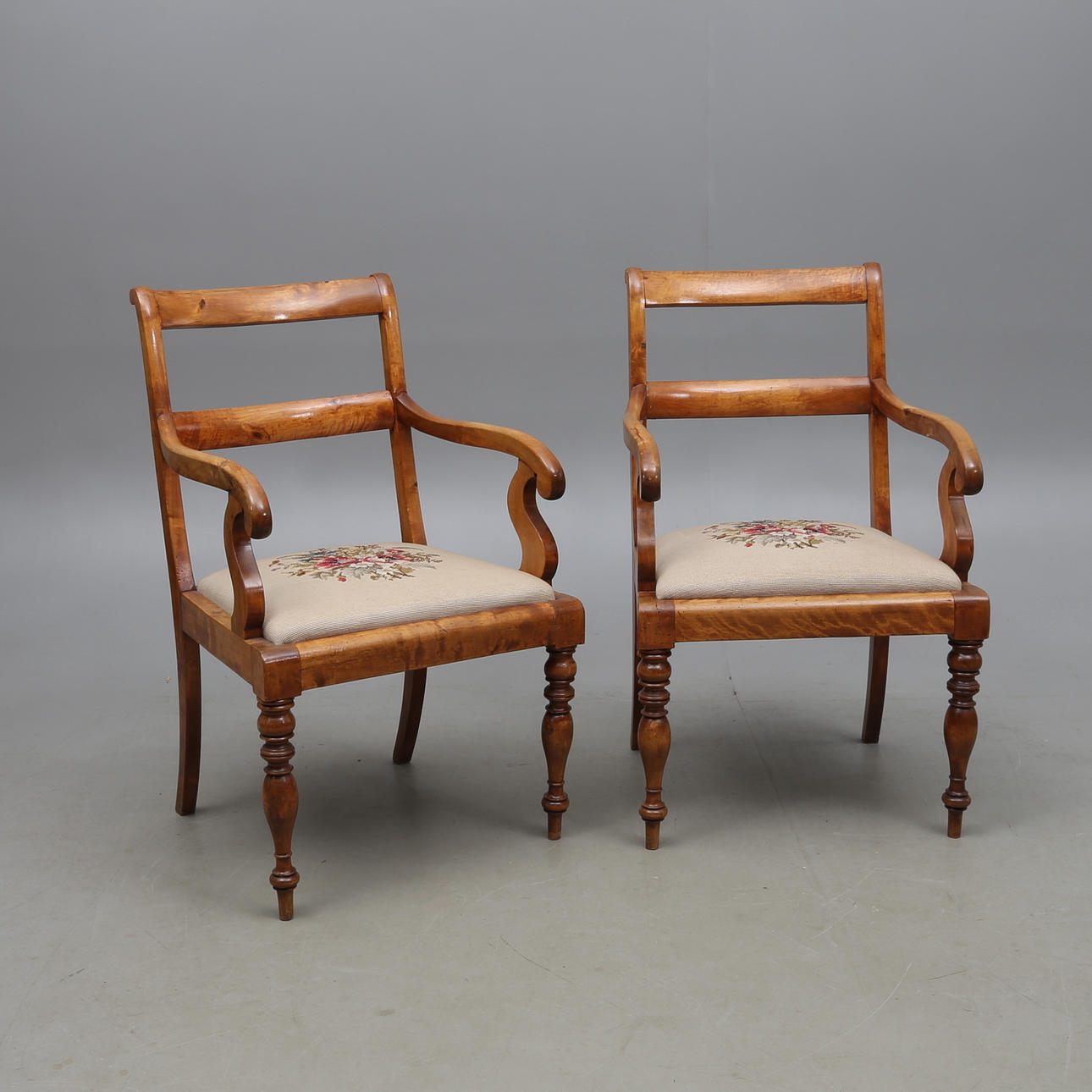 KARMSTOLAR, 1 par, senempire, 1800-talets andra hälft.