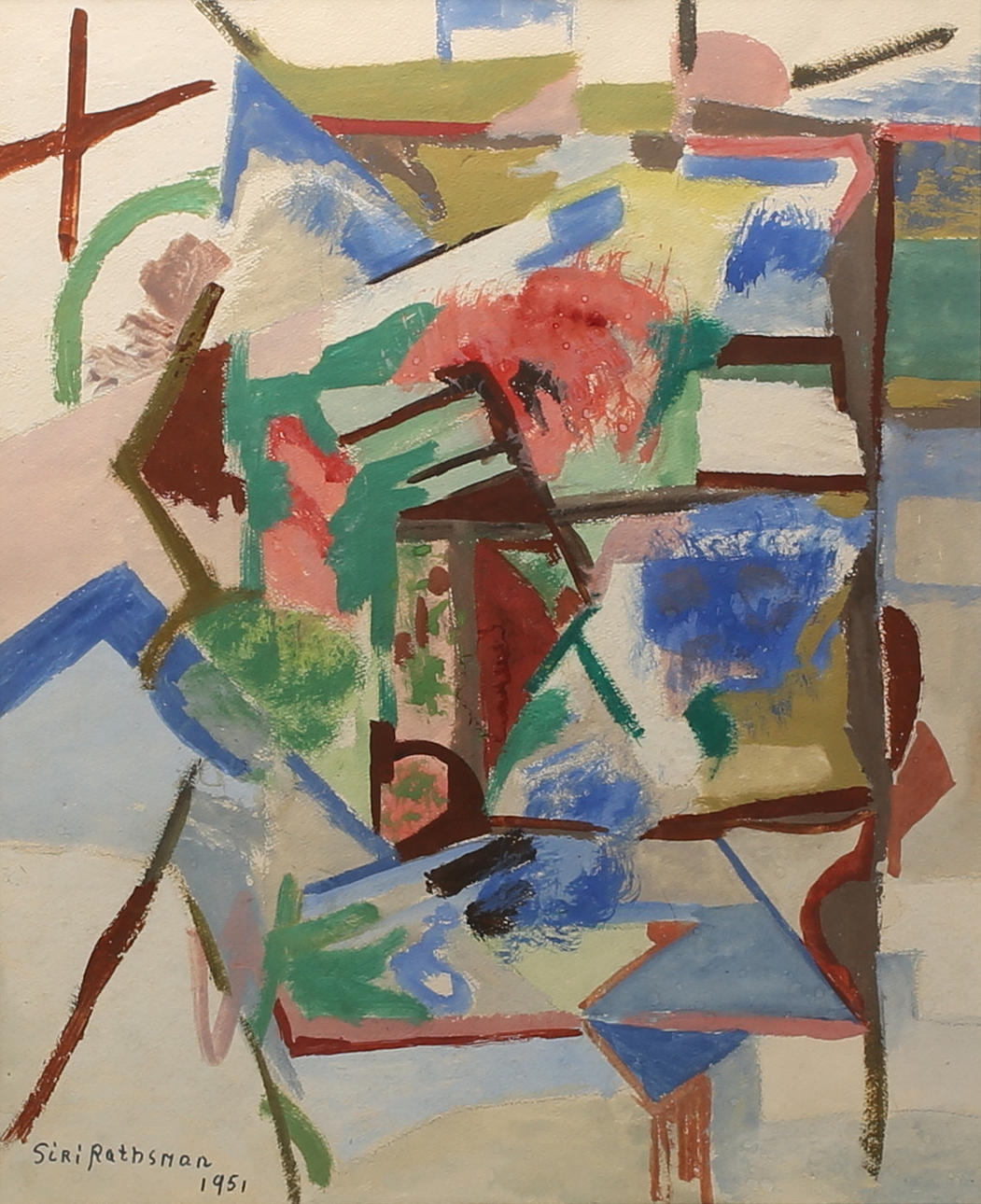 SIRI RATHSMAN. Blandteknik, signerad och daterad 1951.