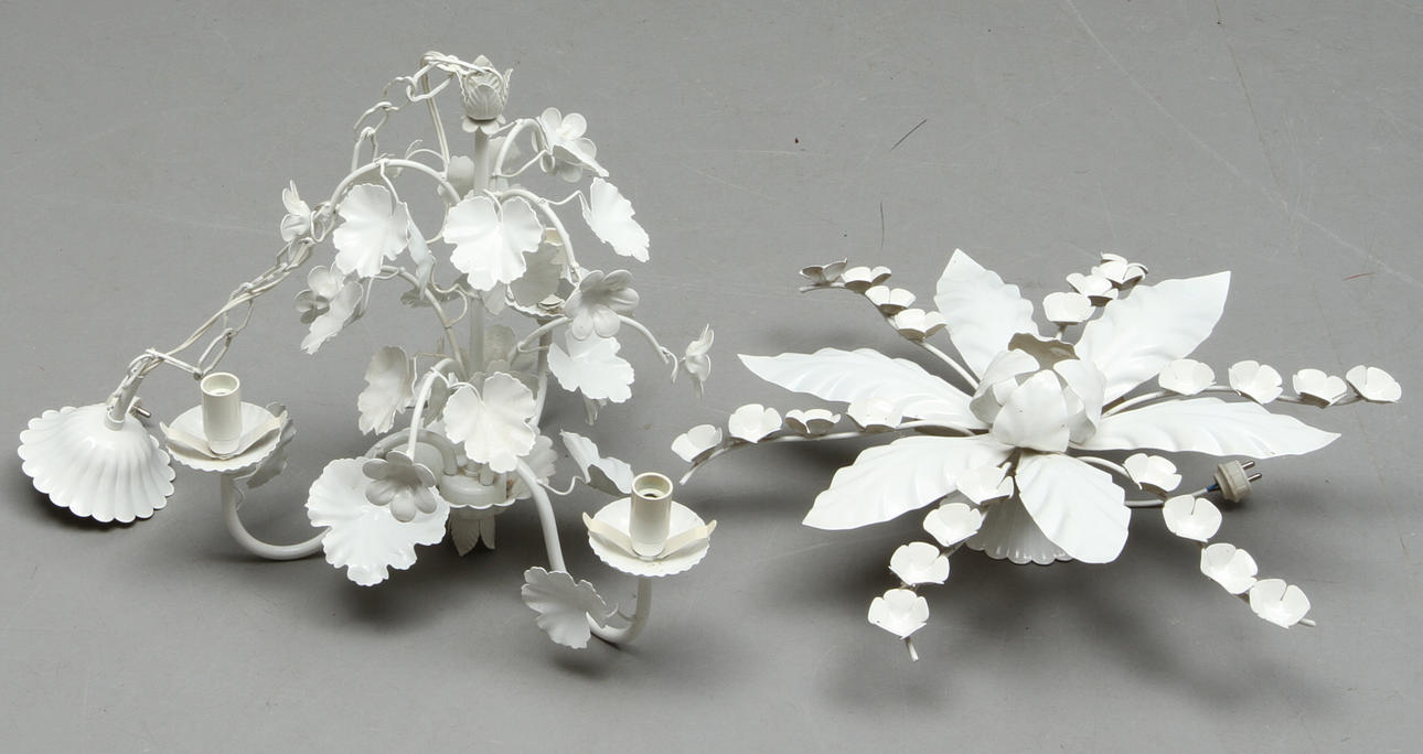 TAKLAMPA samt TAKPLAFOND, metall, 1900-tal.