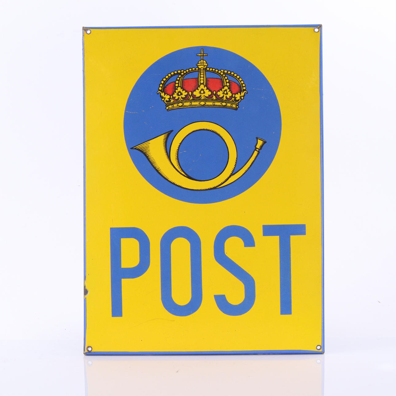 POST, emaljskylt, 1940/50-tal.