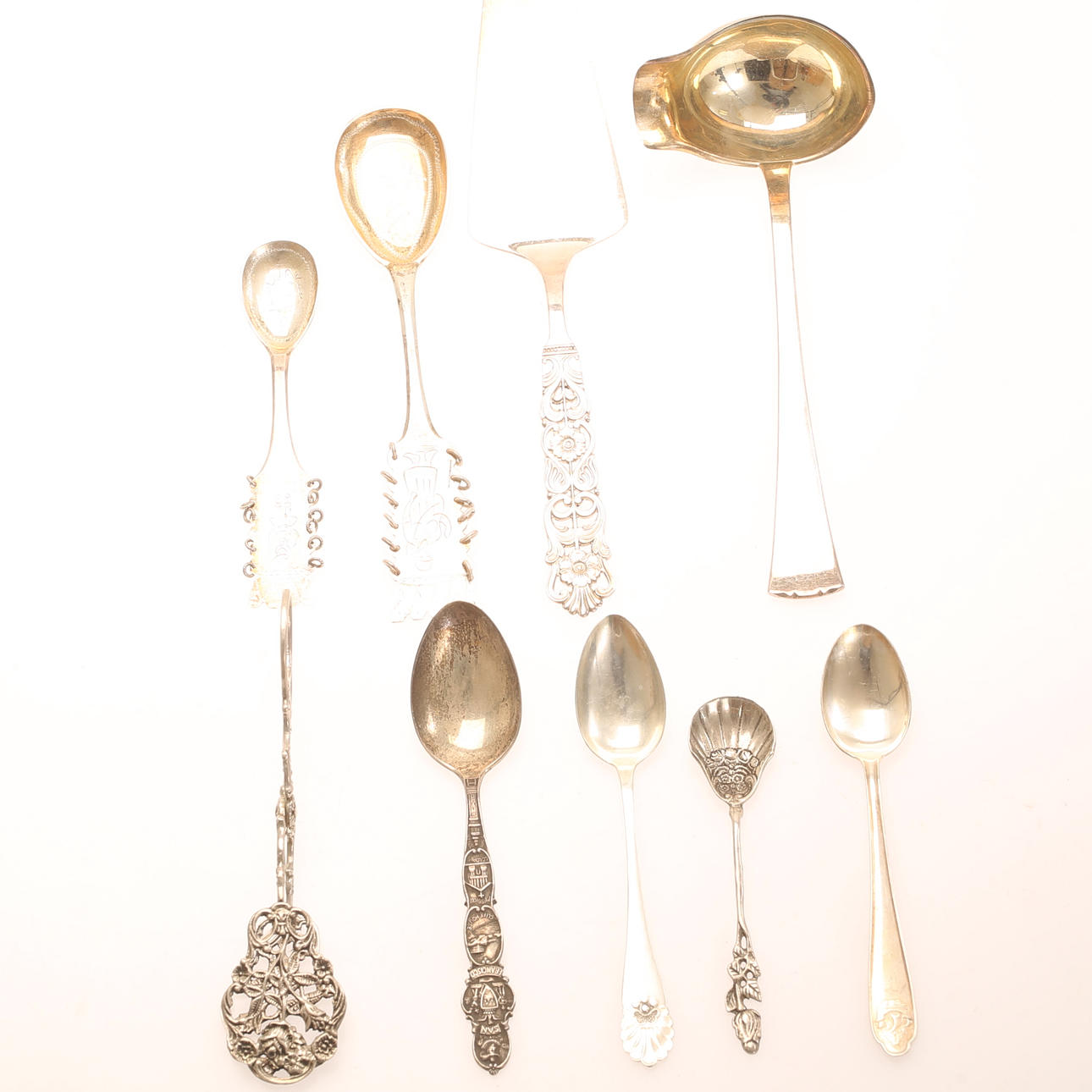 BESTICK, silver 9 delar, 1900-tal.
