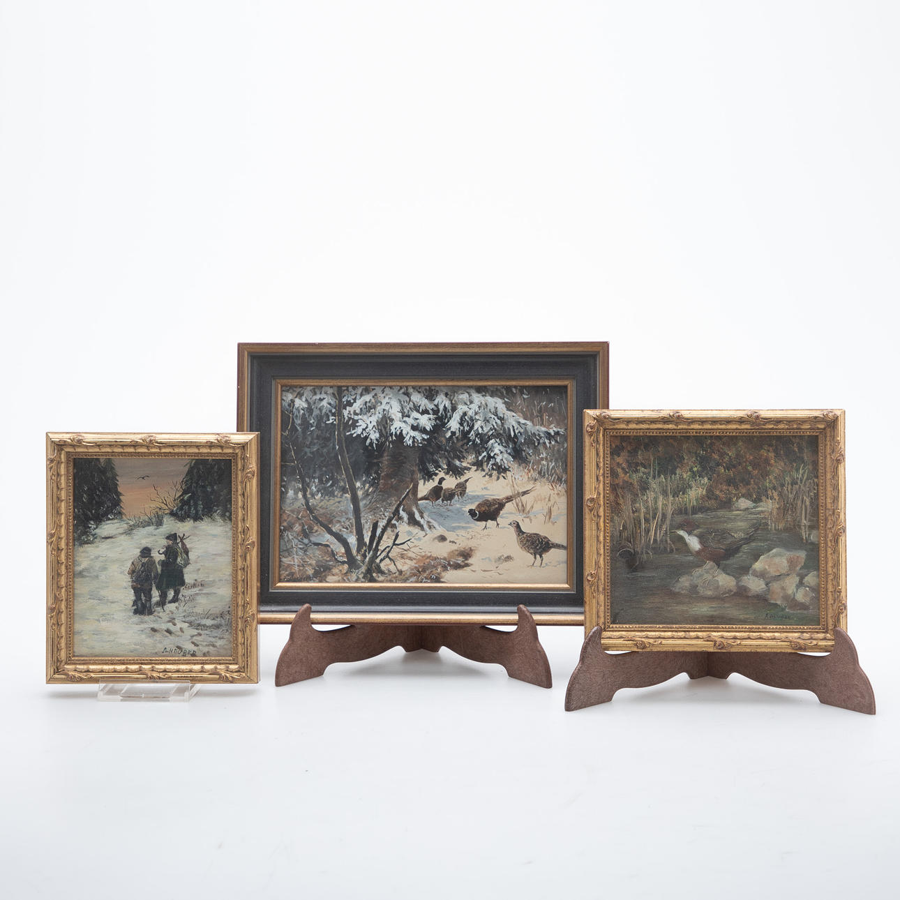 REINHOLD FEUSSNER UND A. NEUBER. 3 kleine Jagdbilder: Reinhold Feussner ...