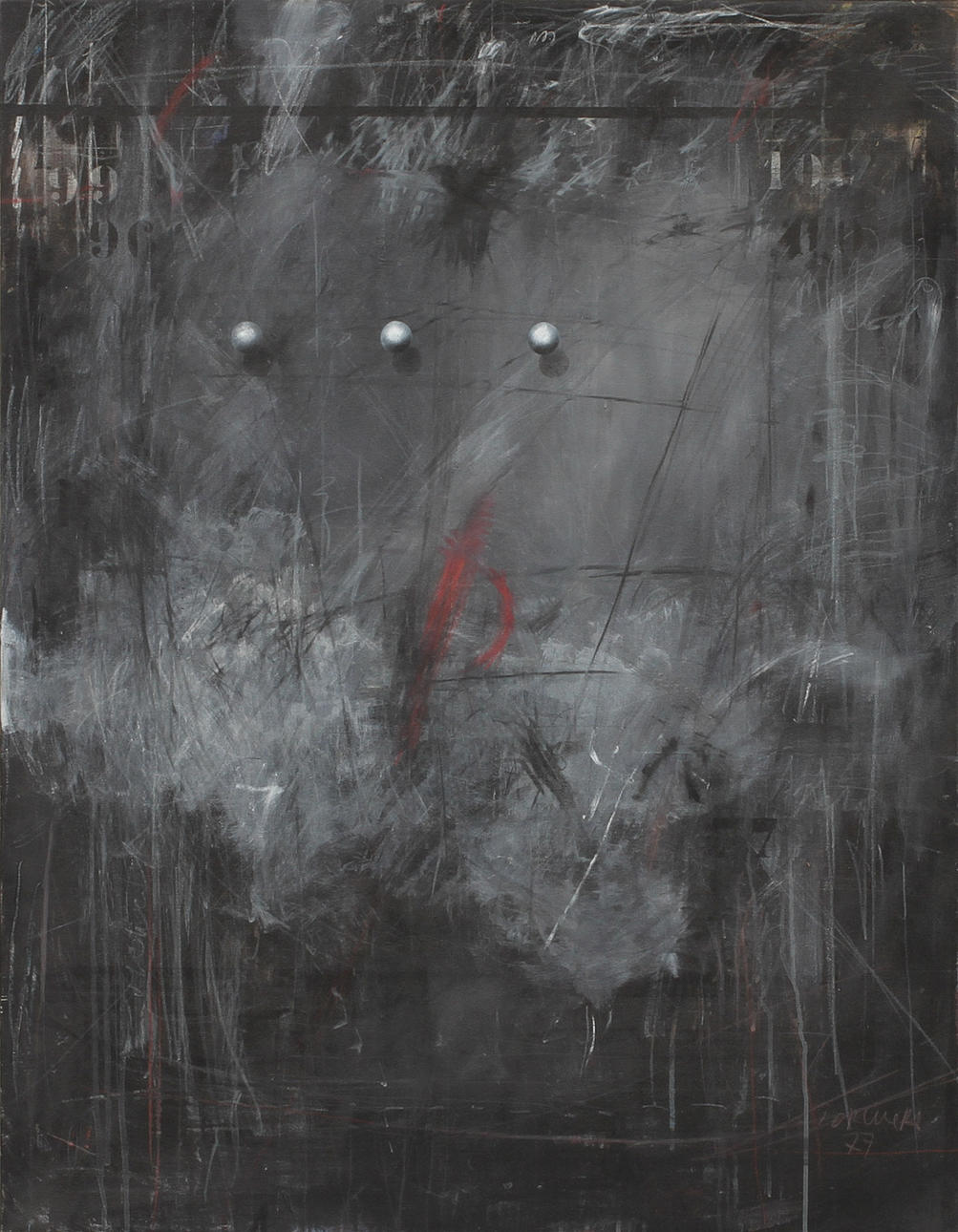 FRANCISCO CORCUERA. "Röd gest", olja på duk, signerad och daterad 77.