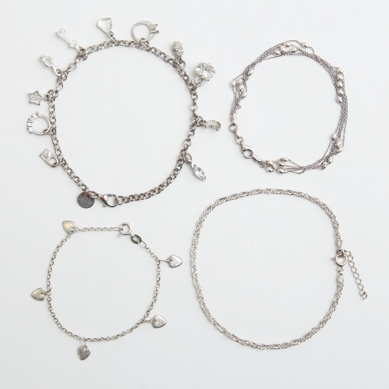 ARMBAND, 4 st, SILVER, 1900-tal.