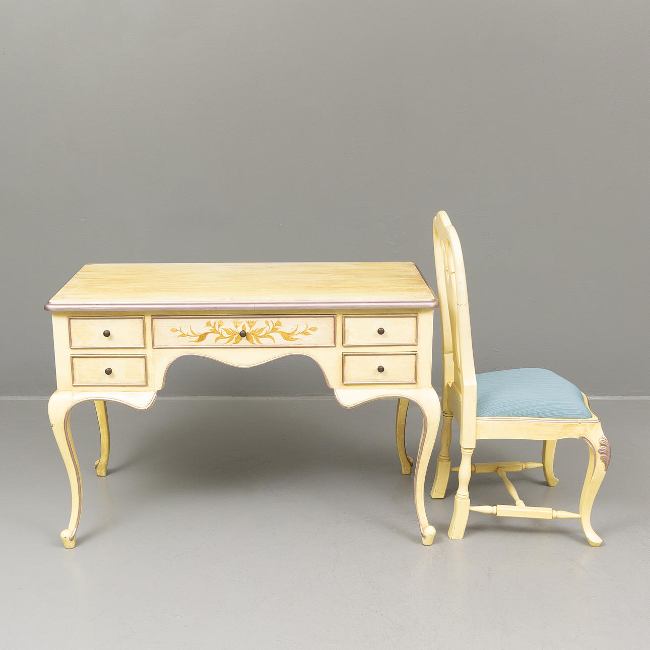 DESK AND CHAIR, Rococo style, late 20th century. Furniture - Desks ...