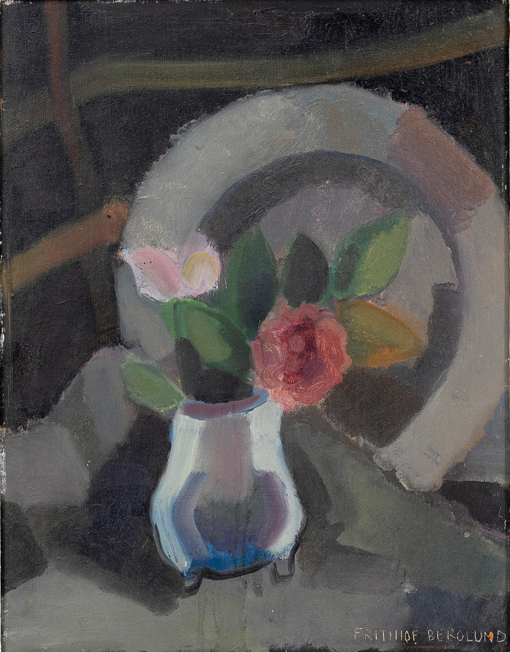 FRITHIOF BERGLUND. Still life, oil on panel, signed.