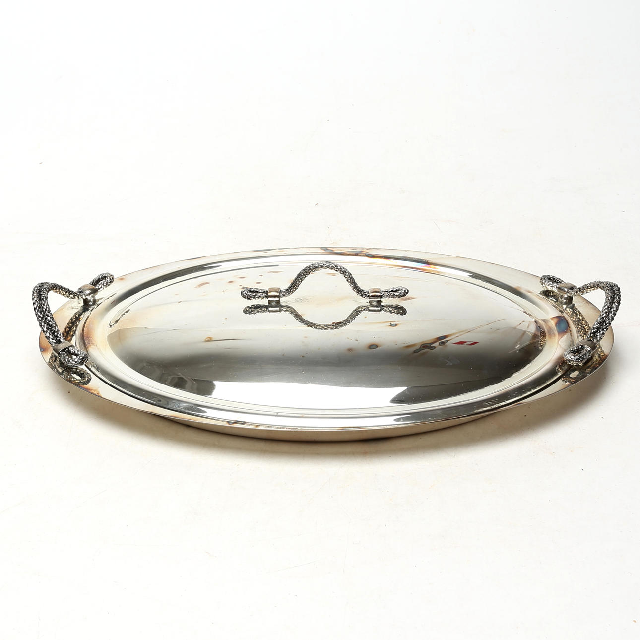 SERVERINGSFORM, med lock, nysilver.