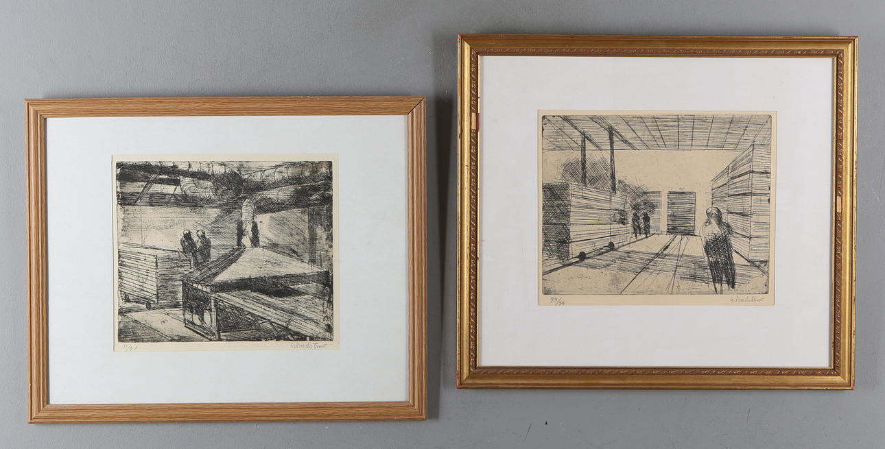 GERHARD NORDSTRÖM. Parti etsningar, 2 st, signerade, numrerade.