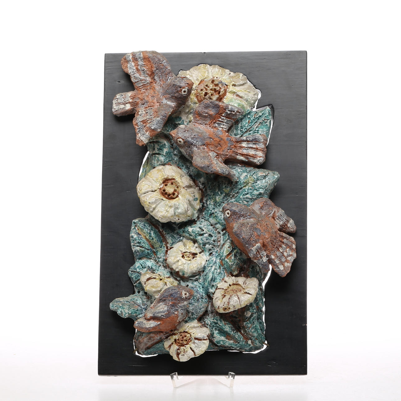 VÄGGSKULPTUR, keramik, signerad Hans Erik Eriksson samt daterad 1956.