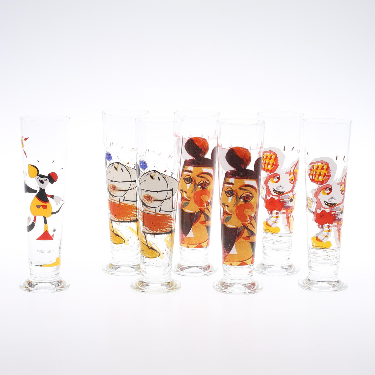 ÖLGLAS, 7 st, glas, "Konst på glas" Lasse Åberg.