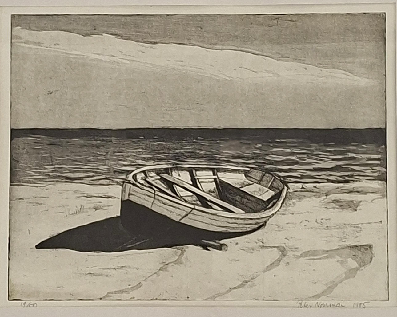 PETER NORMAN. Stranded rowboat. Etching, signed Peter Norman, numbered ...