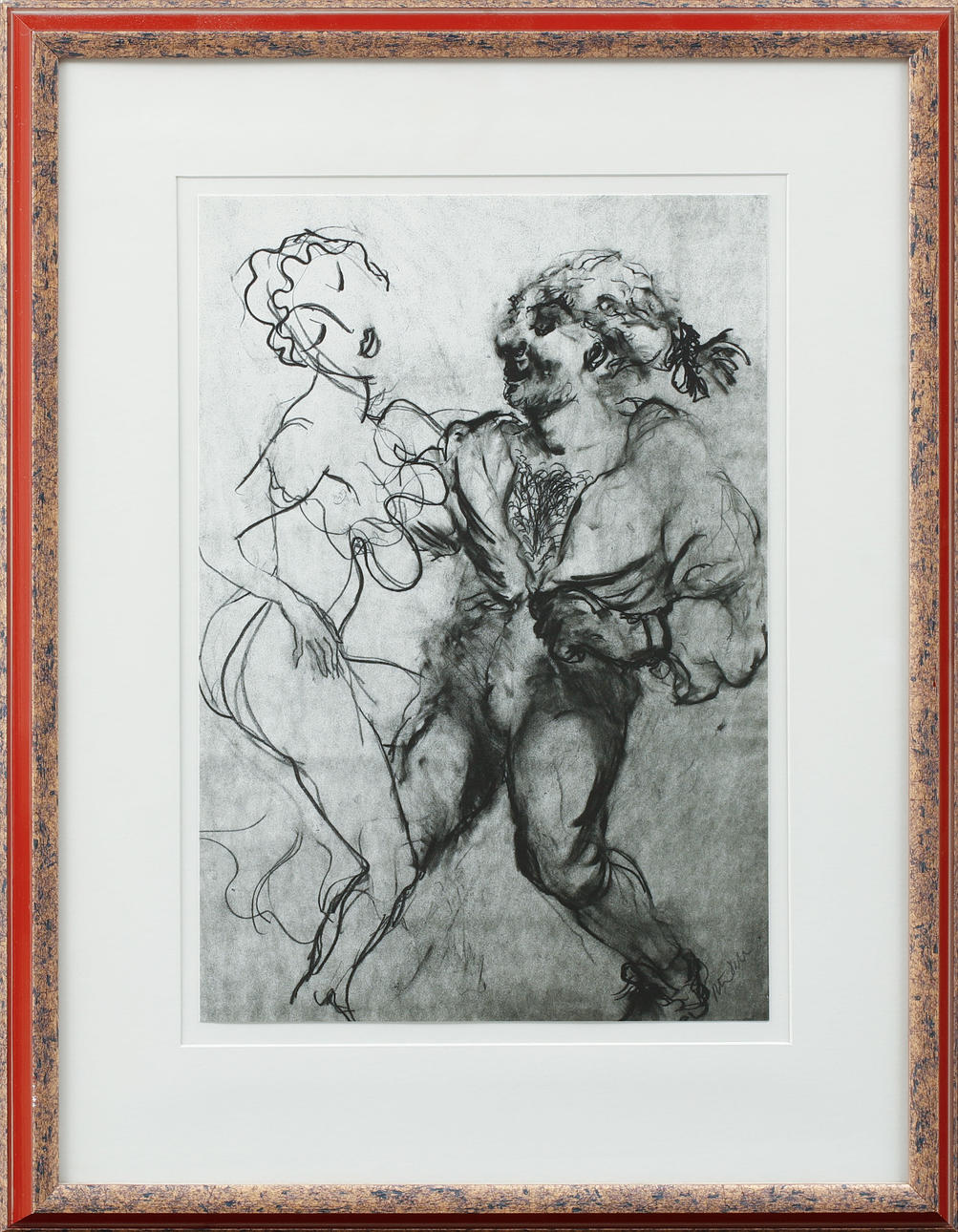 PETER DAHL. Figurscen, lithograph.