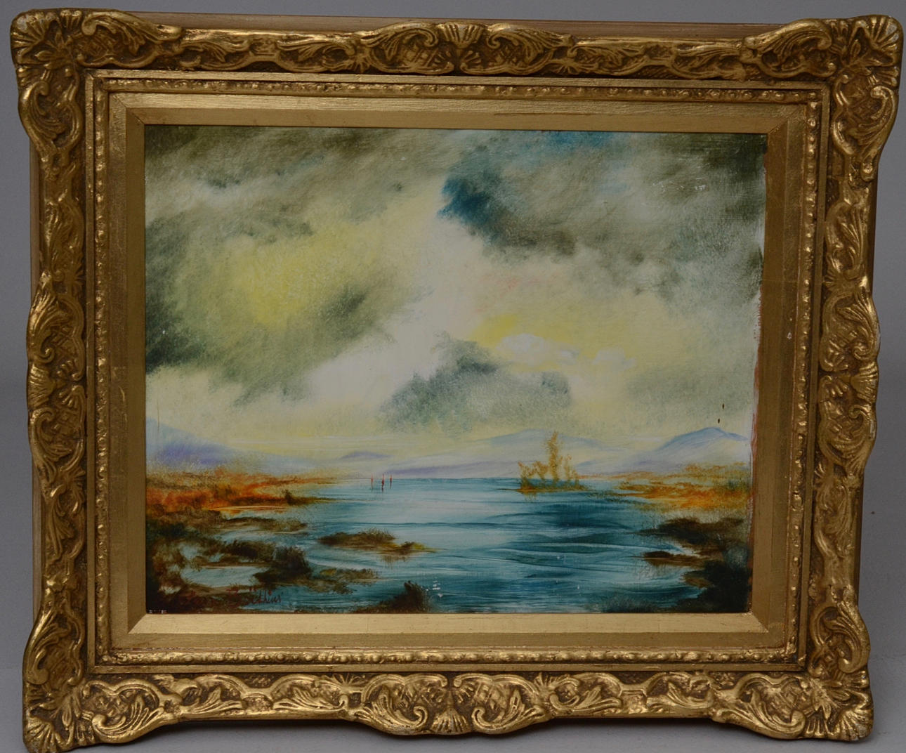 LARS BOETIUS. Landskap, olja på pannå.