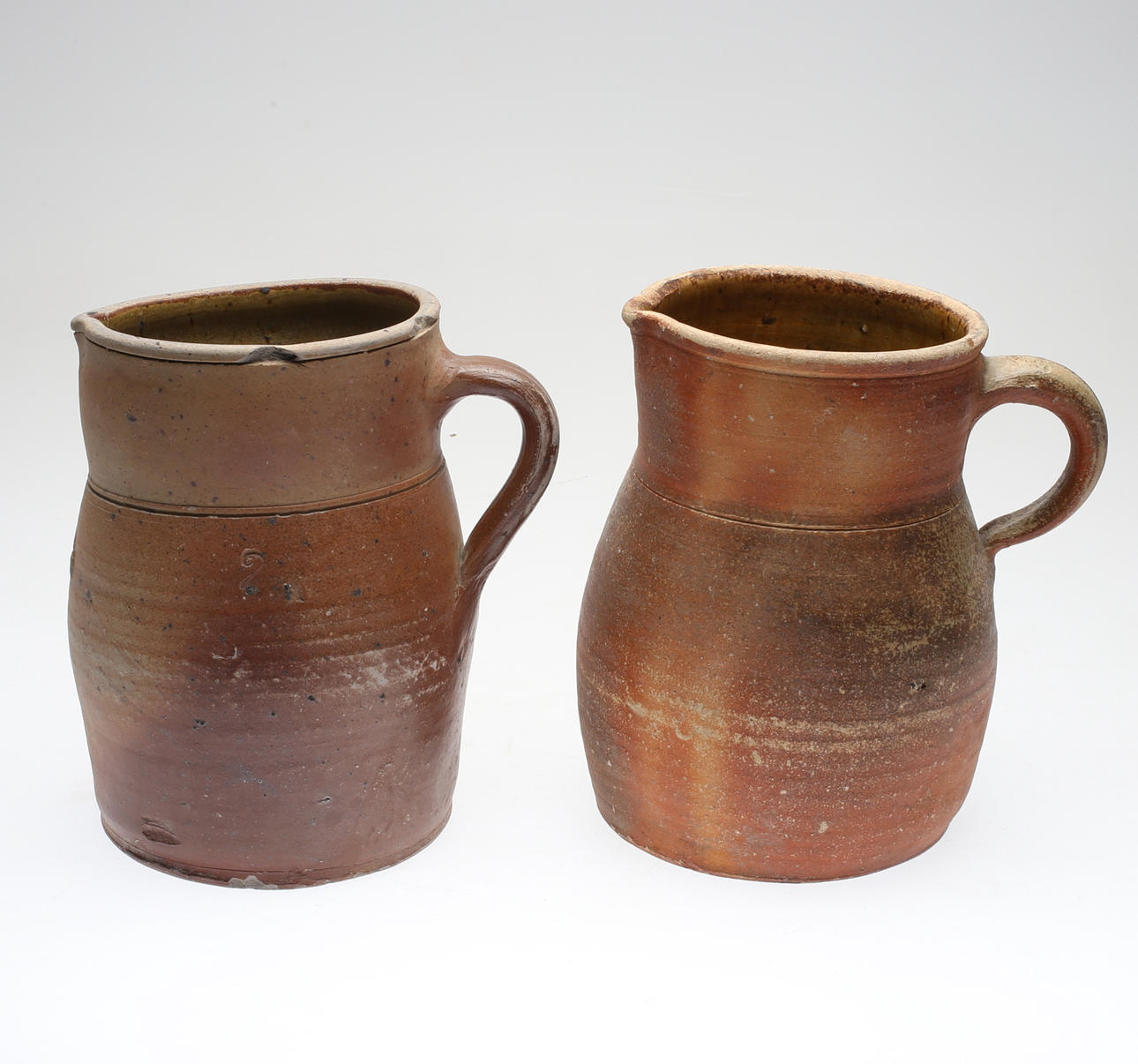MUG, 2 pcs, earthenware, 19th century.