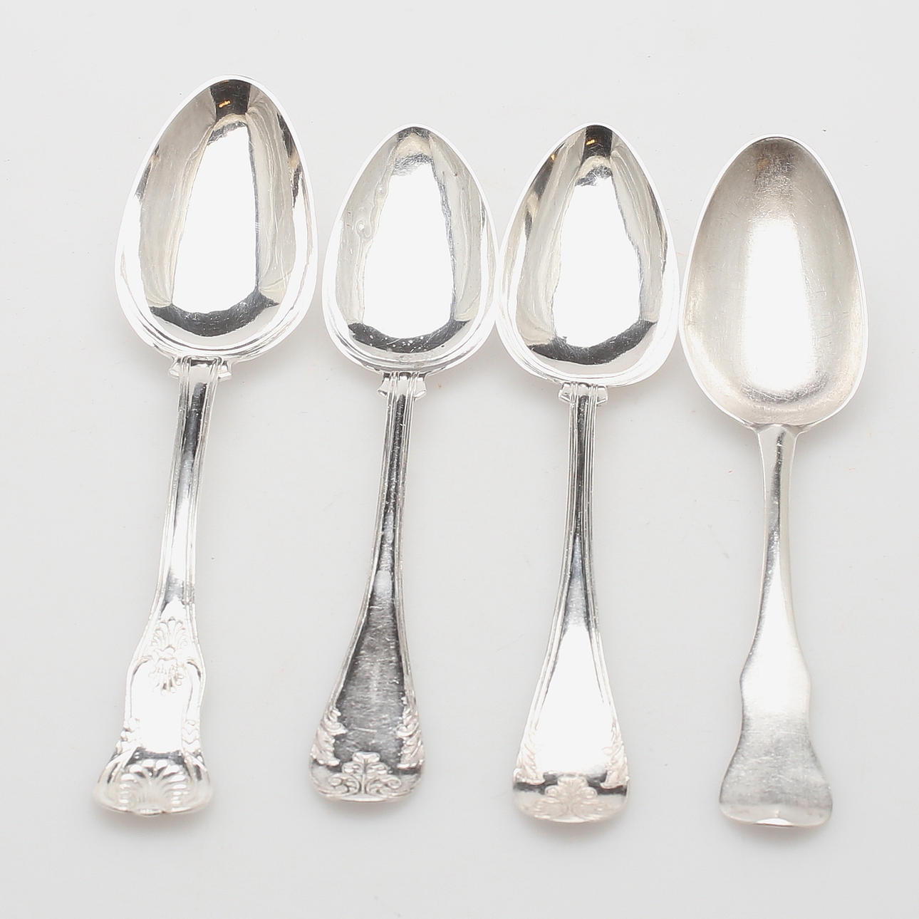 MATSKEDAR, silver, 4 st, 17 - 1800-tal, vikt 155,45 gram.