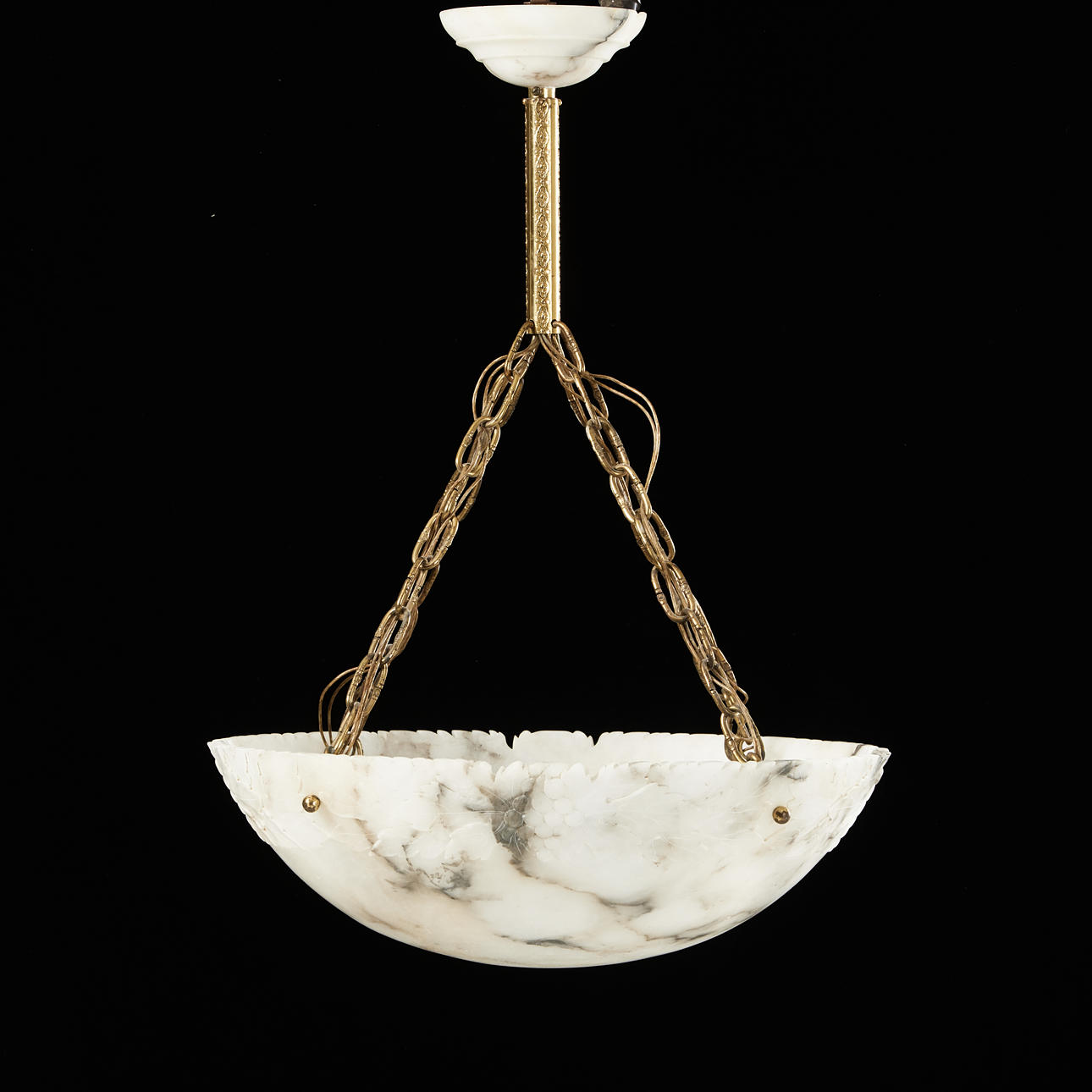 CEILING LAMP, flush mount model, alabaster, early 20th century.