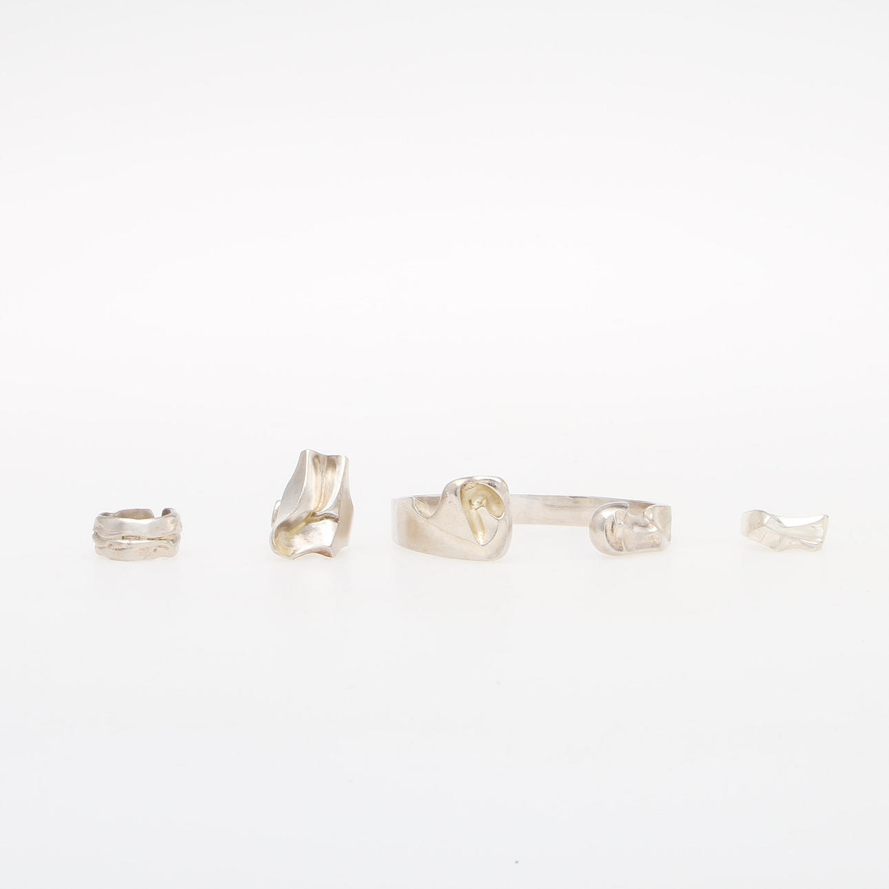 ARMBAND och 3 RINGAR, sterlingsilver, Lapponia. Vikt ca 59 gram.