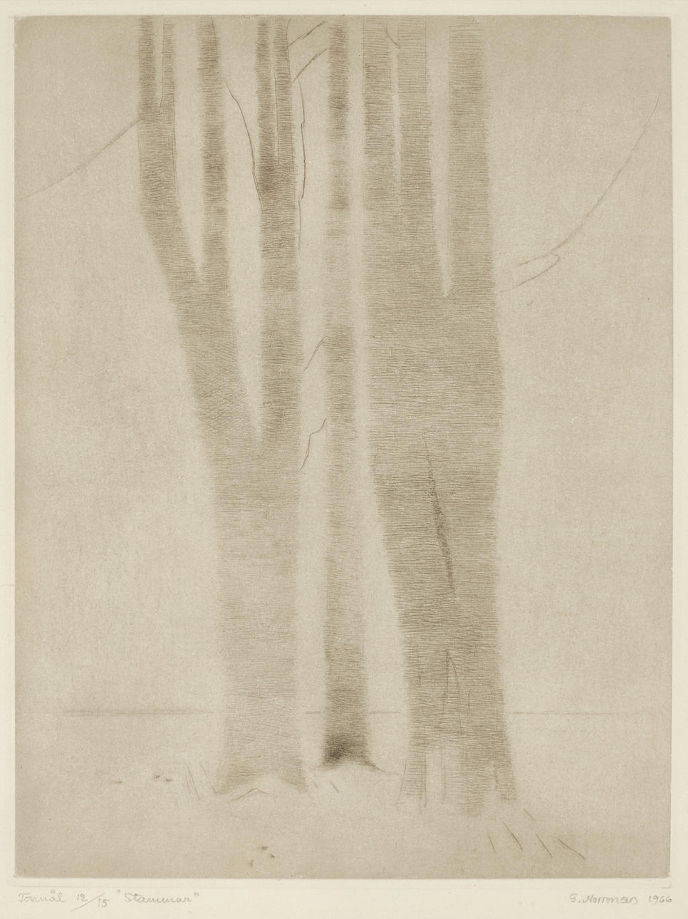 GUNNAR NORRMAN (1912-2005). "Stammar", signed and dated -1966, numbered ...