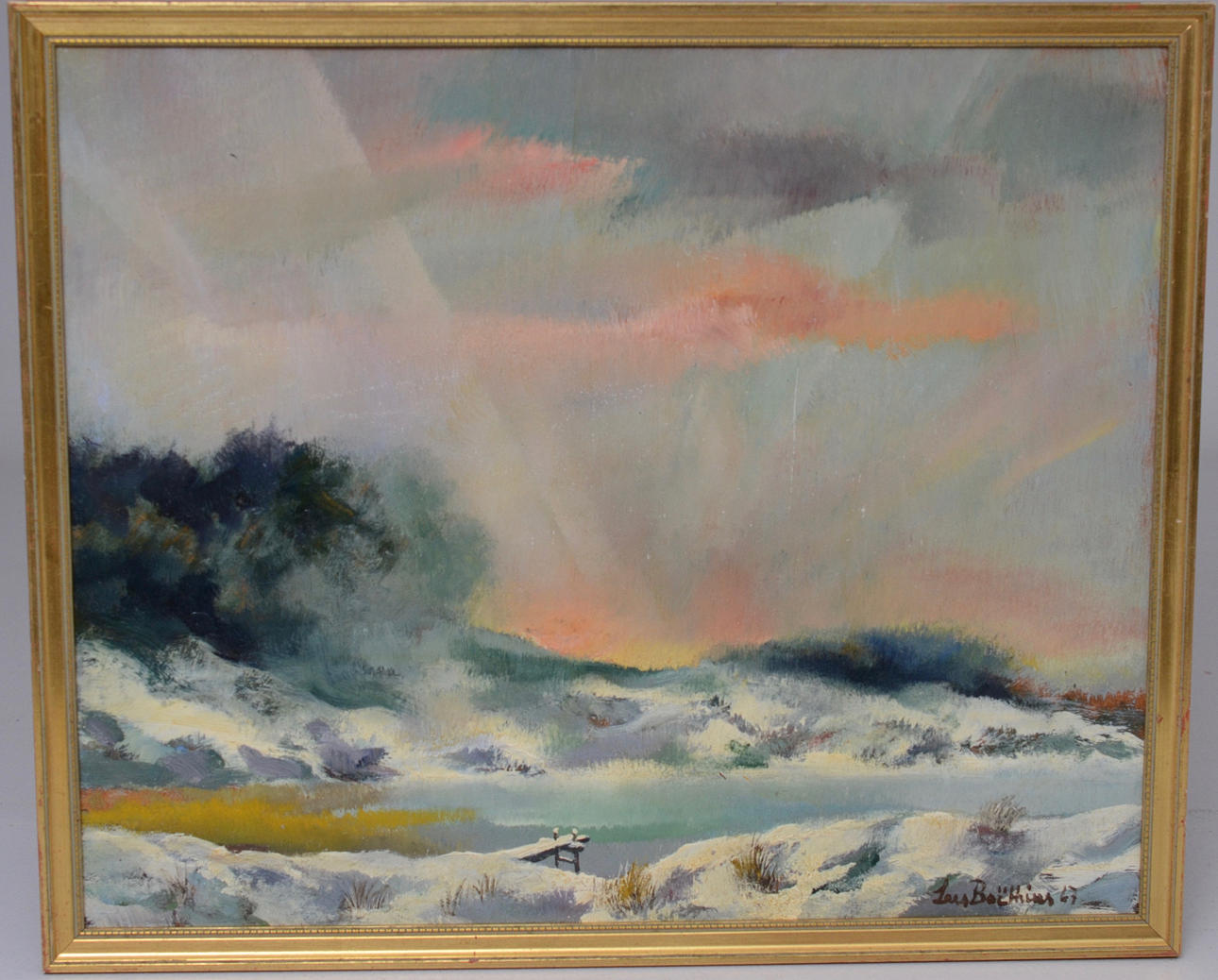LARS BOETIUS. LANDSKAP, olja på pannå.