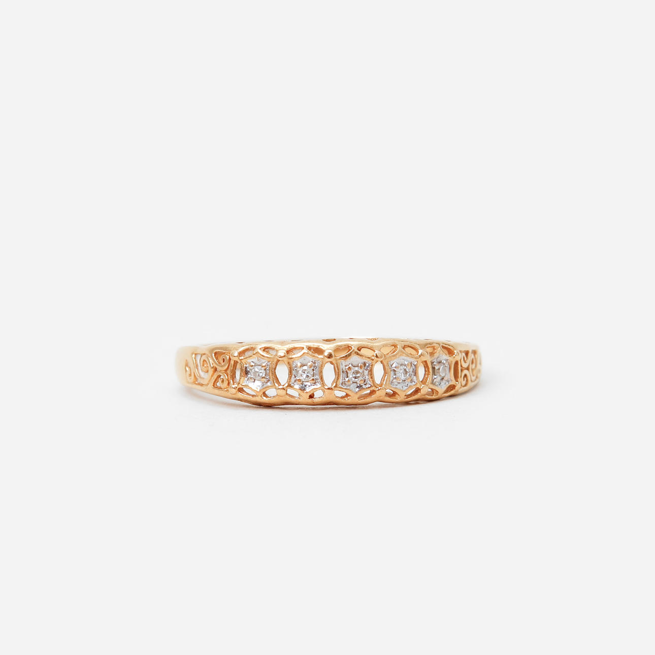 RING, 18k guld, diamanter, vikt ca 1,5 gram.