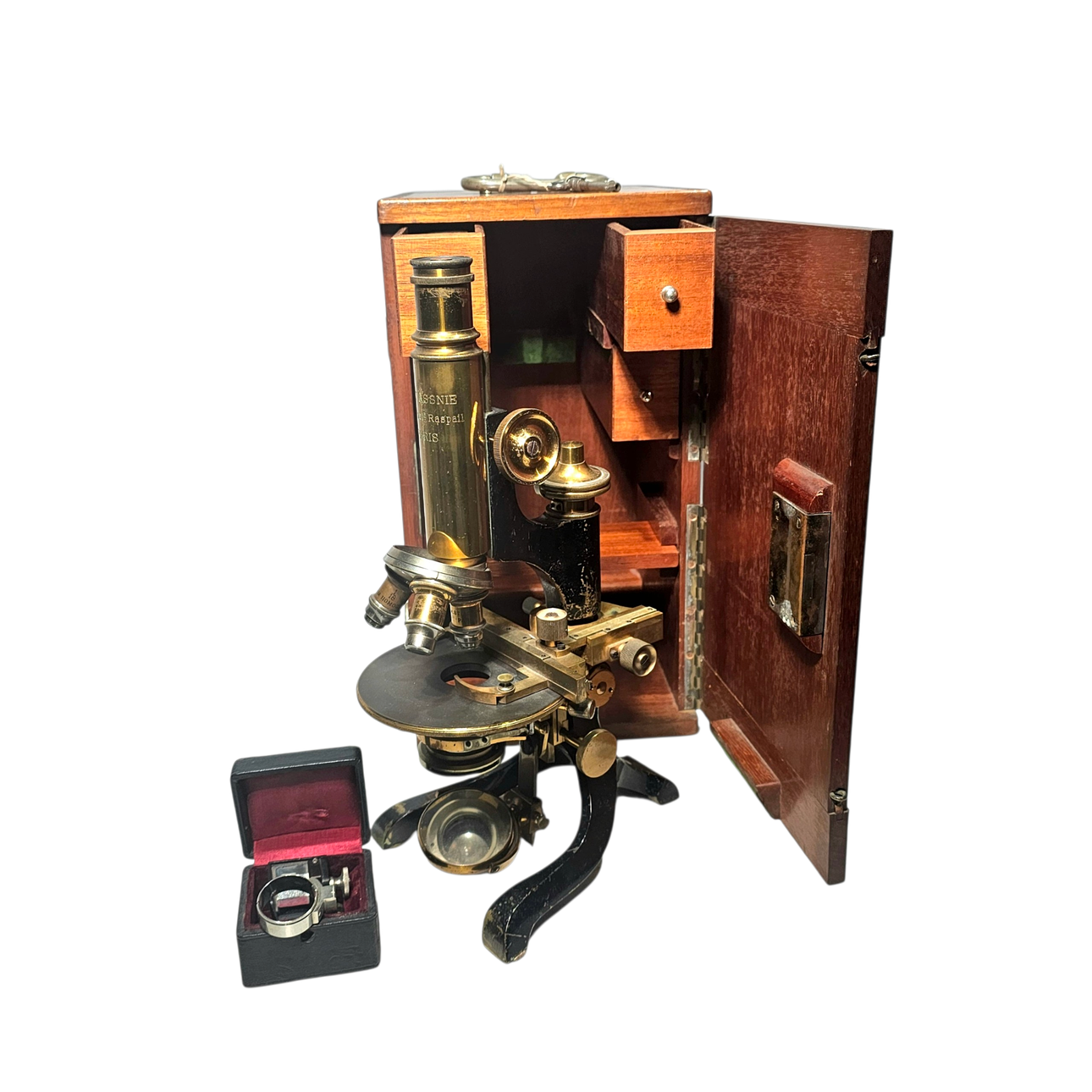Maurice Stiassnie, Microscope. Paris, 1890. With original case. Photo ...