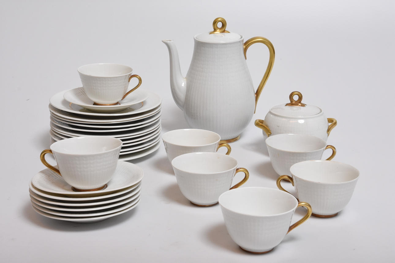 KAFFESERVIS, 28 delar " Residence " Swedish Grace, Louise Adelborg, Rörstrand.