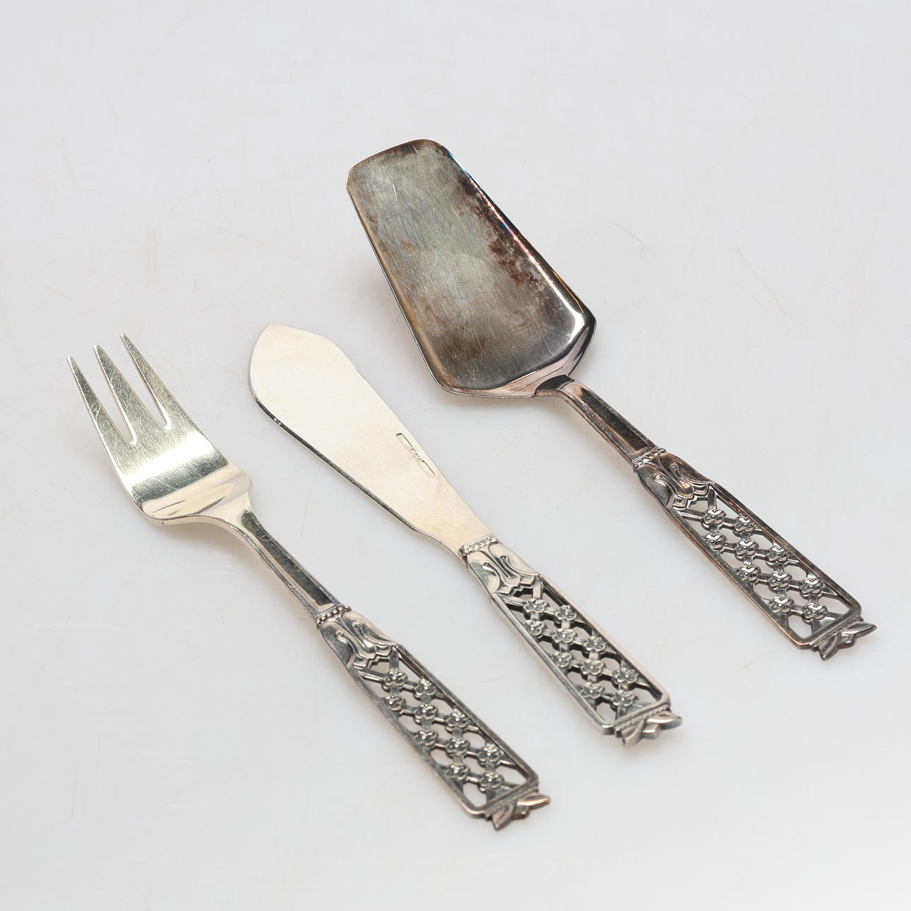 THORE ELDH. Tårtbestick, silver, "Princess", Ceson, 172gram.