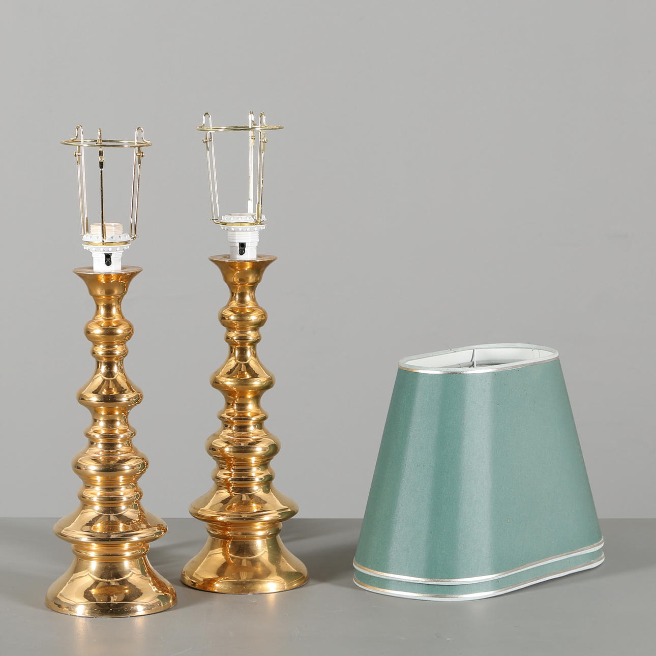 BORDSLAMPOR, ett par, porslin, Bergboms, 1900-talets andra hälft.