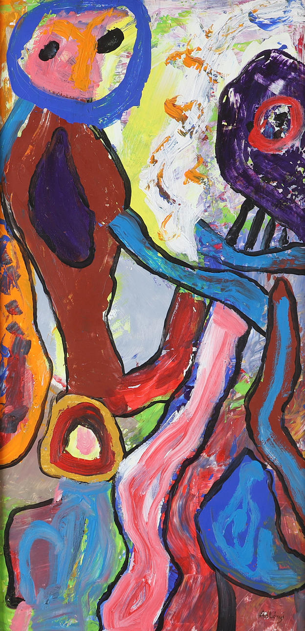 IMRE ANTONYI. Figure composition, oil on panel, signed Antonyi.