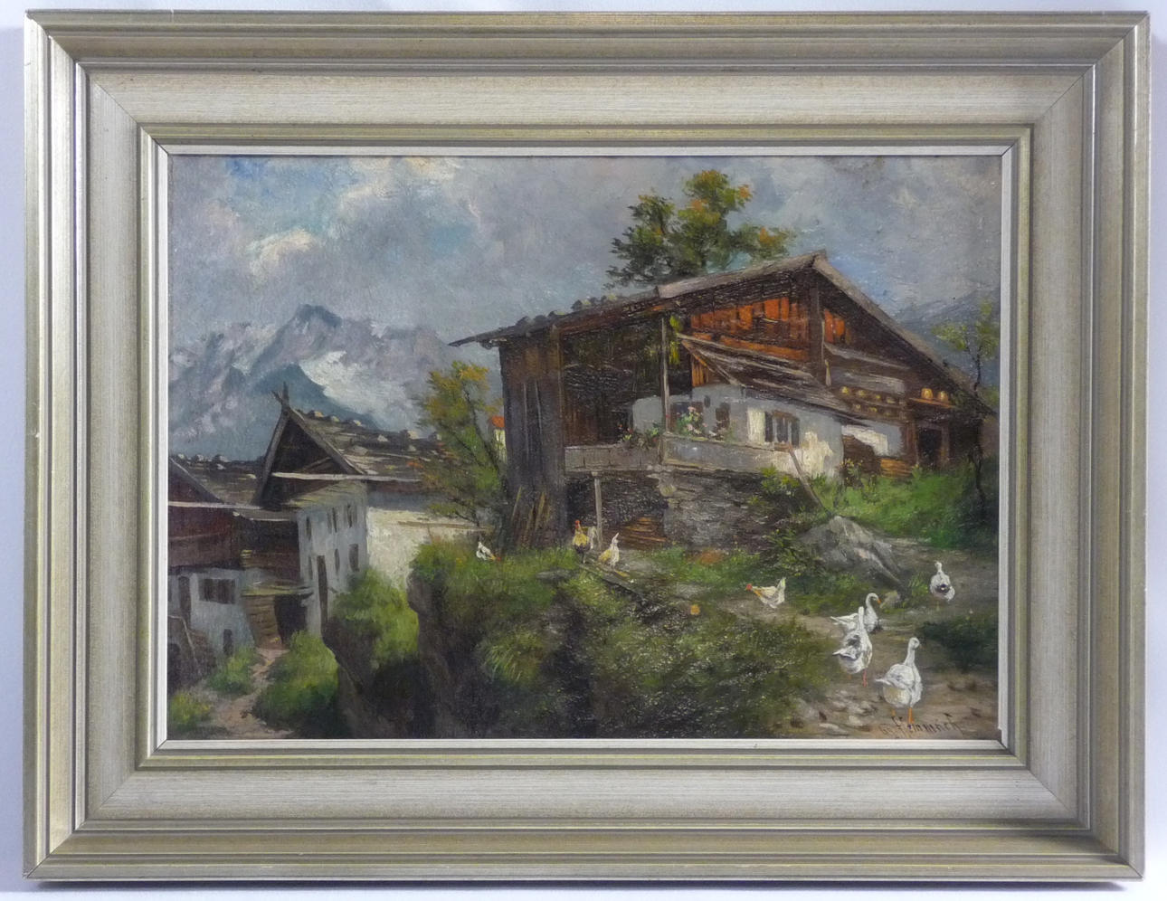 GEORG HEMMRICH. by i bergen med fågel på stigarna.