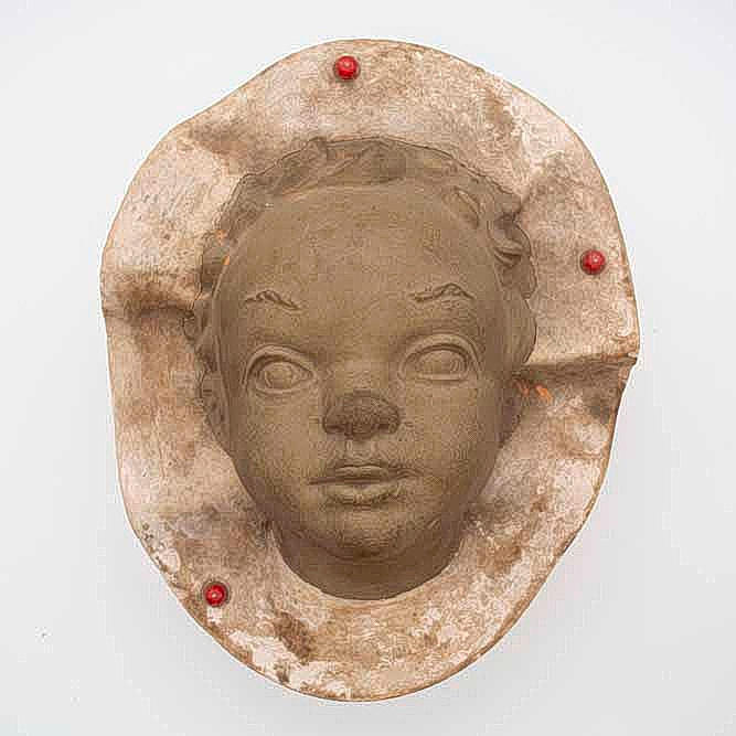 ART SCULPTURE, HEAD IN A SOLID FORM, ART DECO.